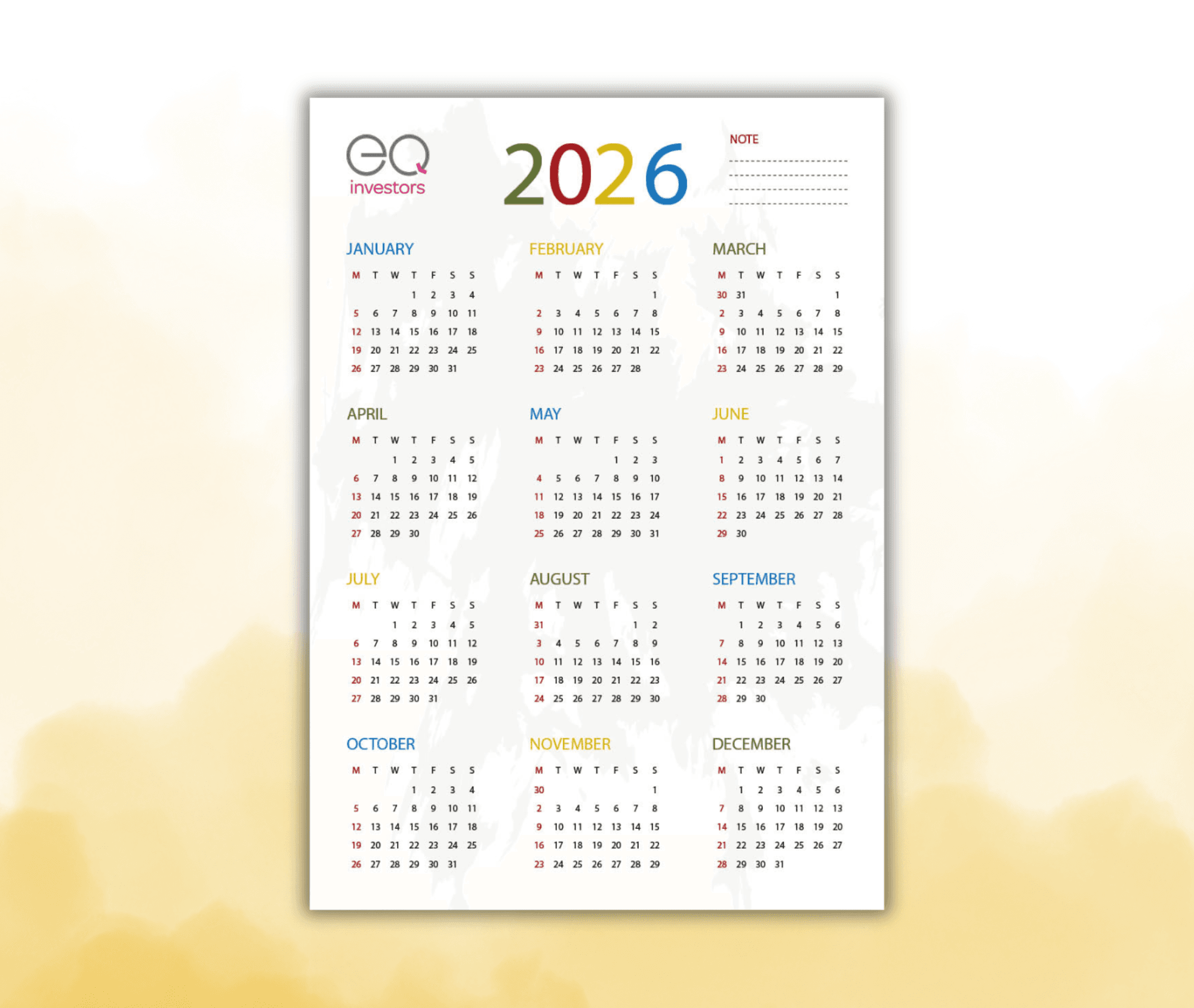 Important money dates for 2026