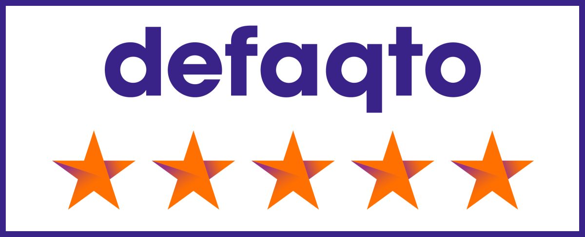 Rated 5 stars by Defaqto